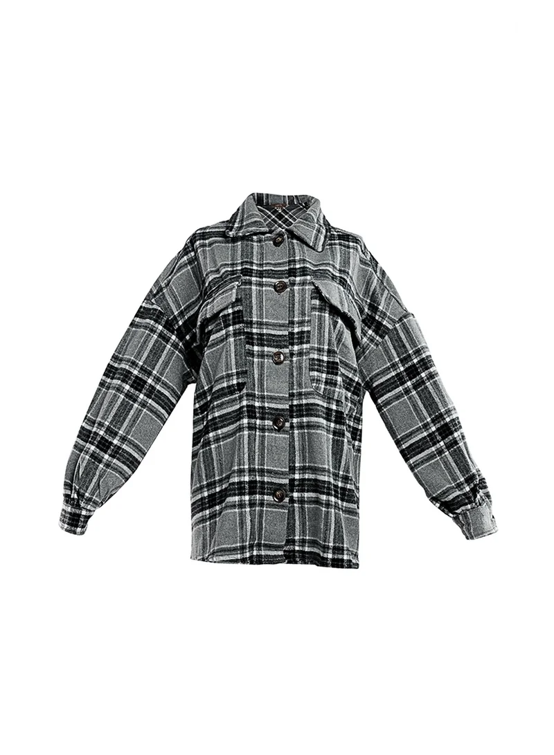 London Rag Oversized Flannel Plaid Shirt