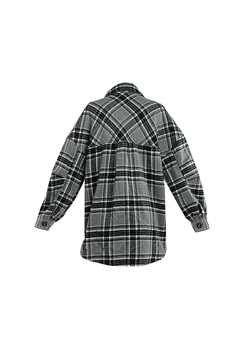 London Rag Oversized Flannel Plaid Shirt