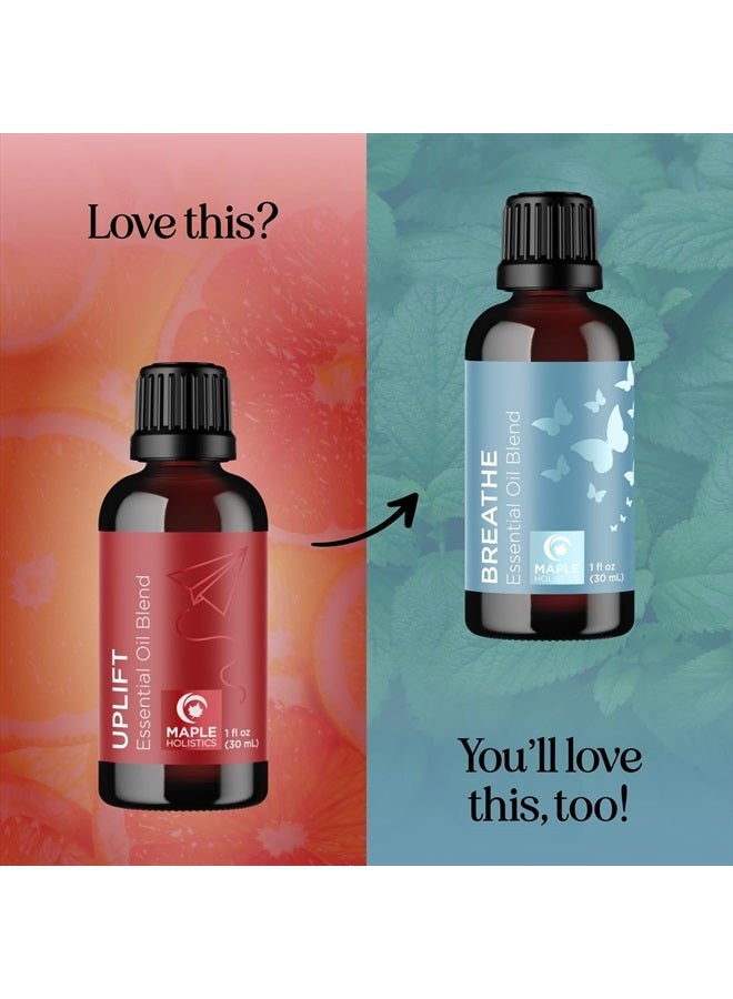 Maple Holistics مزيج الزيوت العطرية العلاجية المنعشة - مزيج الزيوت العطرية المبهجة مع الزيوت العطرية المهدئة للأجهزة المنزلية والسفر مع الزيوت العطرية الحمضية والزيوت العطرية النقية للأجهزة المنزلية والسفر - Image 5