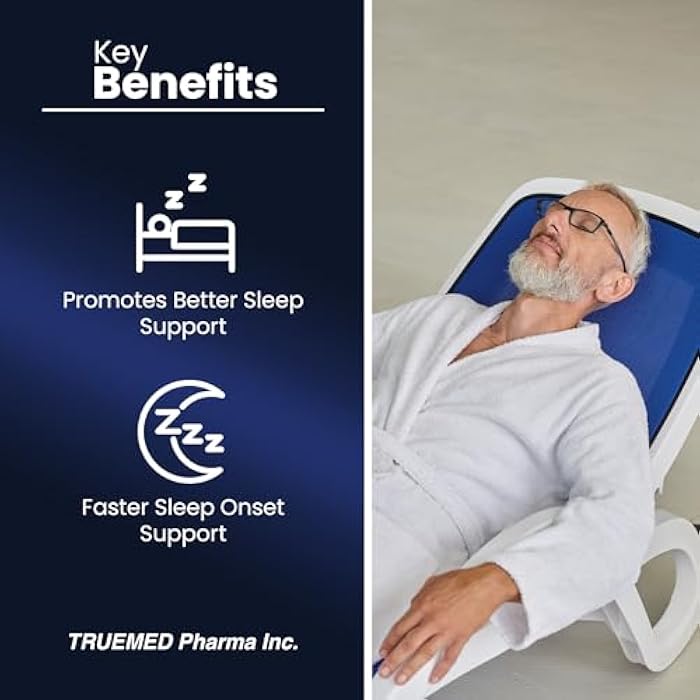 TRUEMED Sleep Support Supplement Natural Relaxation, Formula Magnesium Glycinate, Valerian Extract, GABA, Melatonin, Passion Flower, Lemon Balm & Promote Calm & Improve Sleep Quality 90 Capsules - Image 5