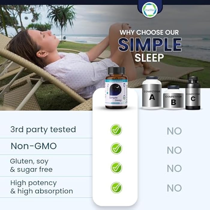 TRUEMED Sleep Support Supplement Natural Relaxation, Formula Magnesium Glycinate, Valerian Extract, GABA, Melatonin, Passion Flower, Lemon Balm & Promote Calm & Improve Sleep Quality 90 Capsules - Image 3