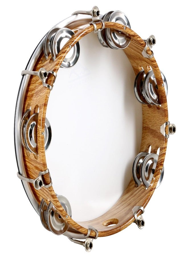 EASTROCK 8 inch Tambourine Adjustable for Adults Hand Held Plastic Tambourines Double Row Metal Jingles Percussion Musical Instrument 8 inch Light - Image 3