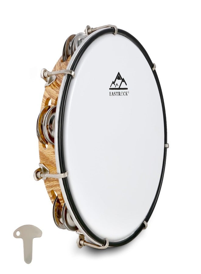 EASTROCK 8 inch Tambourine Adjustable for Adults Hand Held Plastic Tambourines Double Row Metal Jingles Percussion Musical Instrument 8 inch Light - Image 1
