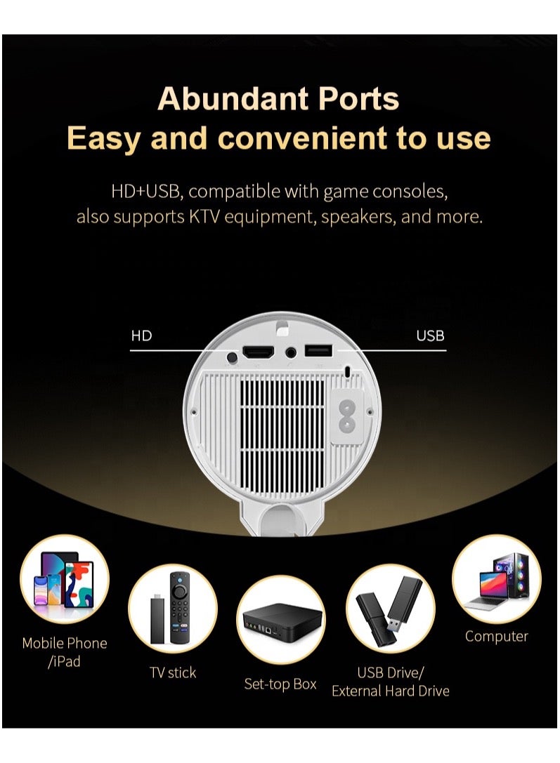 2025 New Arrival TS7 Smart TV Mini Portable 720P Beamer Home Cinema Android 13 Dual WiFi 6 Built in Speaker BT Projector - Image 5