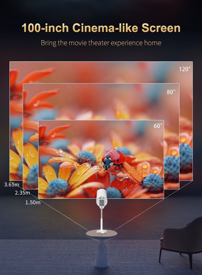 2025 New Arrival TS7 Smart TV Mini Portable 720P Beamer Home Cinema Android 13 Dual WiFi 6 Built in Speaker BT Projector - Image 2