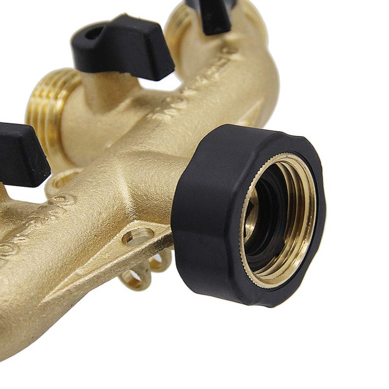 Twinkle Star 4 Way Heavy Duty Brass Garden Hose Splitter, Hose Connector 3/4", Hose Spigot Adapter with 4 Valves - Image 4