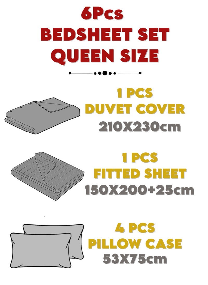 بلوبيري طقم غطاء لحاف بحجم كوين 6 قطع - Image 5