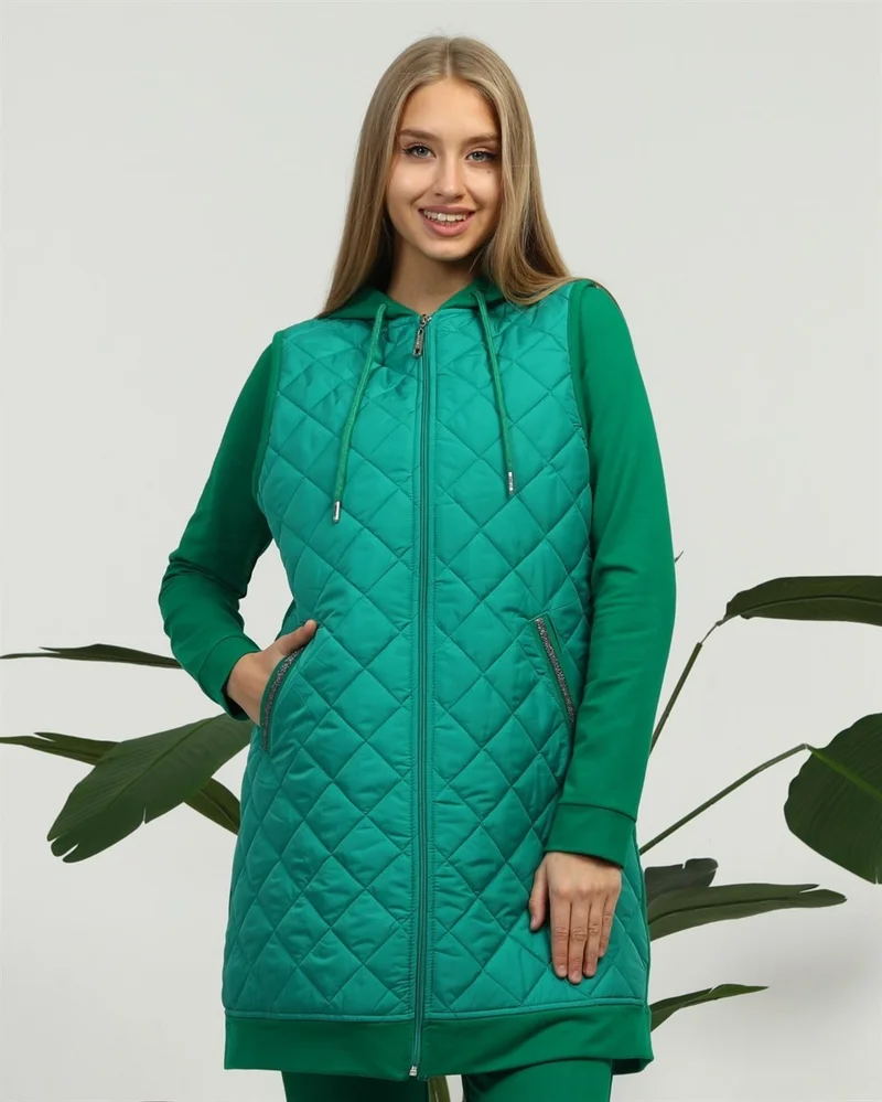 بي ويست Minimal Quilted Sports Three Piece Suit - Benetton Green