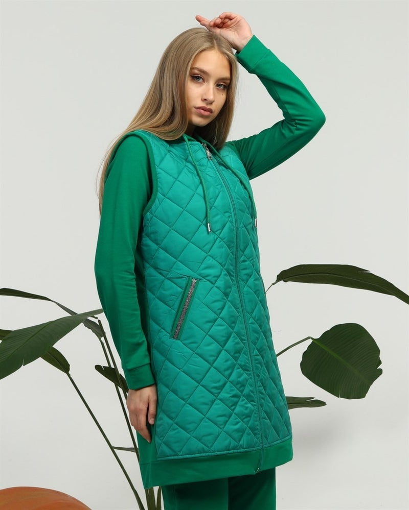 Bwest Minimal Quilted Sports Three Piece Suit - Benetton Green - Image 4