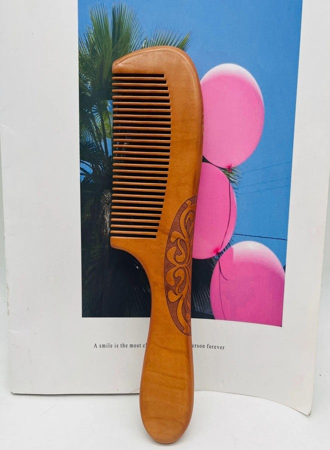 Fegor Wooden Handle Hair Comb - Pack of 1 | Natural Wooden Hair Comb with Handle for Men, Women, and Kids | Anti-Static, Smooth Teeth, Daily Hair Grooming - Image 3