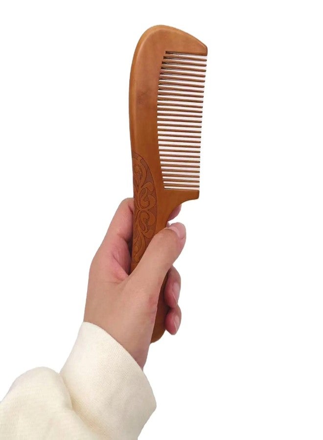 Fegor Wooden Handle Hair Comb - Pack of 1 | Natural Wooden Hair Comb with Handle for Men, Women, and Kids | Anti-Static, Smooth Teeth, Daily Hair Grooming - Image 1