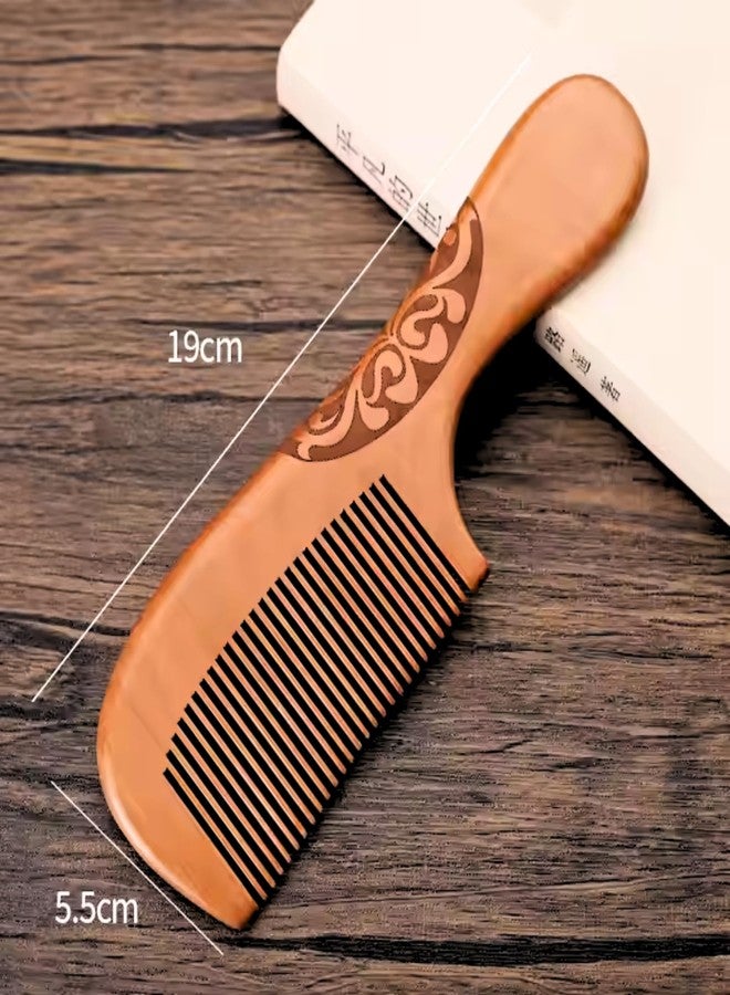Fegor Wooden Handle Hair Comb - Pack of 1 | Natural Wooden Hair Comb with Handle for Men, Women, and Kids | Anti-Static, Smooth Teeth, Daily Hair Grooming - Image 2