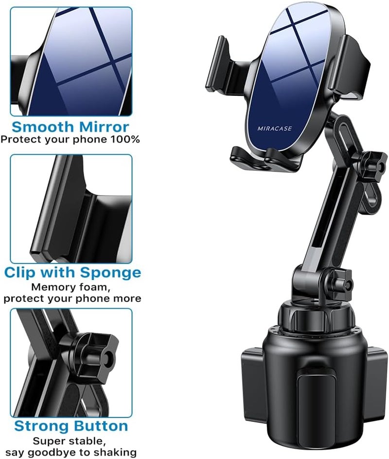 Miracase Universal Cup Phone Holder for Car, [Upgraded Version] Adjustable Long Neck Car Cup Holder Phone Mount Cradle Friendly Compatible with iPhone Samsung Google and All Smartphones, Blue - Image 3