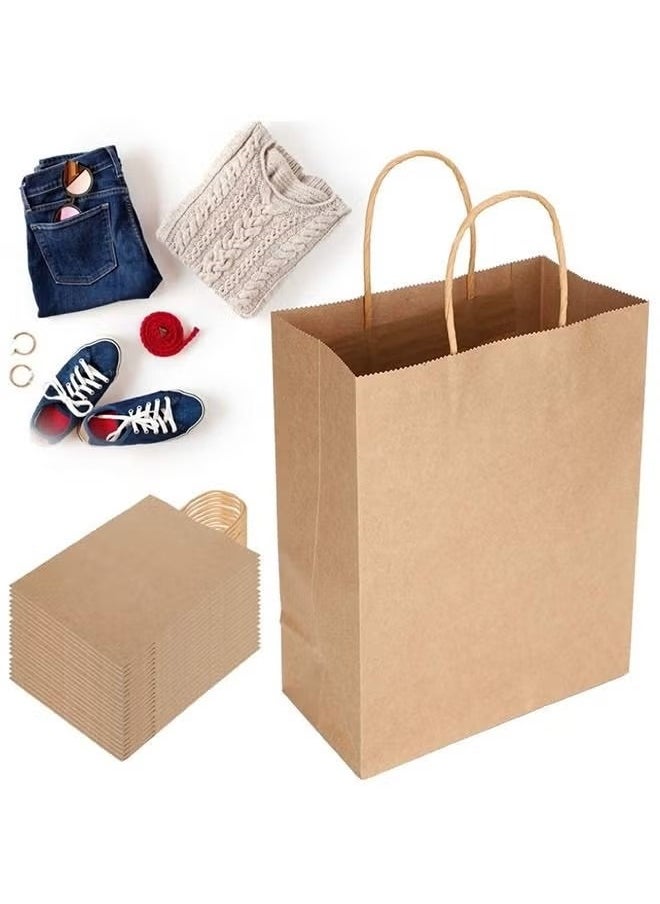 Generic - Small Size Brown Gift Paper Bag 21×8×15cm Twisted Handle Paper Party Bags Hen Party Bags Kraft Paper Bag Bride Birthday Gift Bag Wedding Celebrations Bags for Party Favour 24 Pieces Ramadan Eid Gift Bags - Image 1