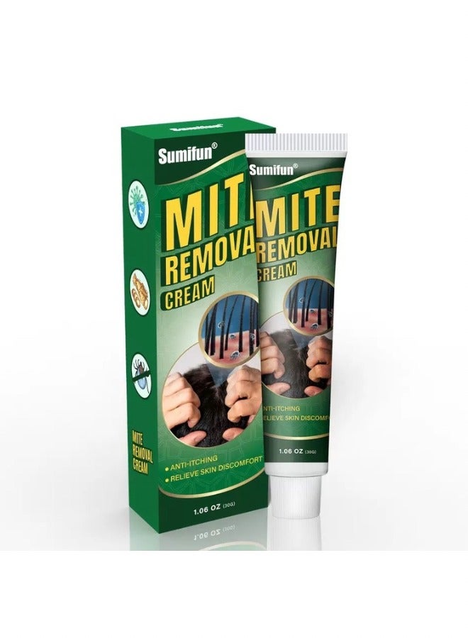 Sumifun Mite Removal Cream, 30g - Effective Scalp Itch Relief and Mite Treatment - Soothes and Reduces Scalp Irritation - Massage Cream for Scalp Care - Relieves Itching and Promotes Healthy Hair - Image 1