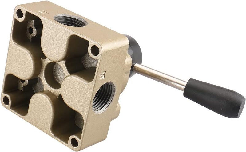 Baomain Rotary Lever Hand Valve HV-04 PT1/2 Air Flow Control 3 Position 4 Way - Image 3