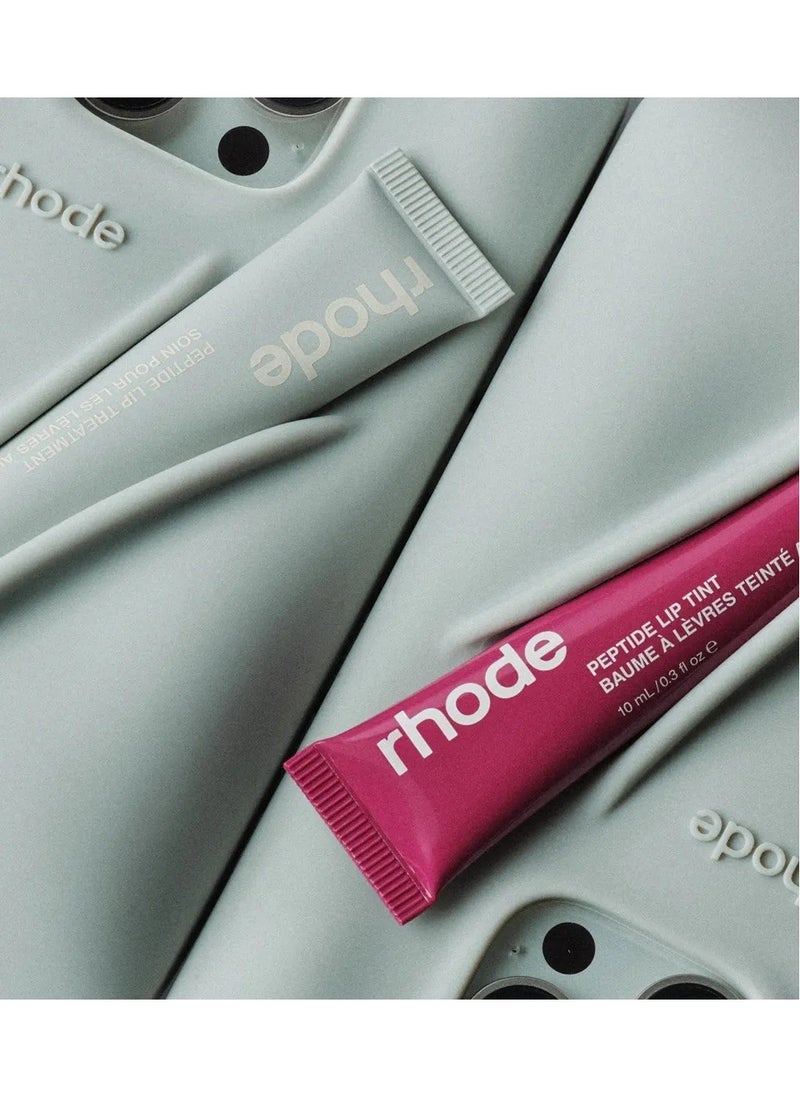rhode - Lip Gloss Phone Case with Lip Tint, For iPhone Case Liquid Silicone Camera Protection Lipstick Lip Glaze Phone Case for iPhone 13 Pro (Ribbon) - Image 1