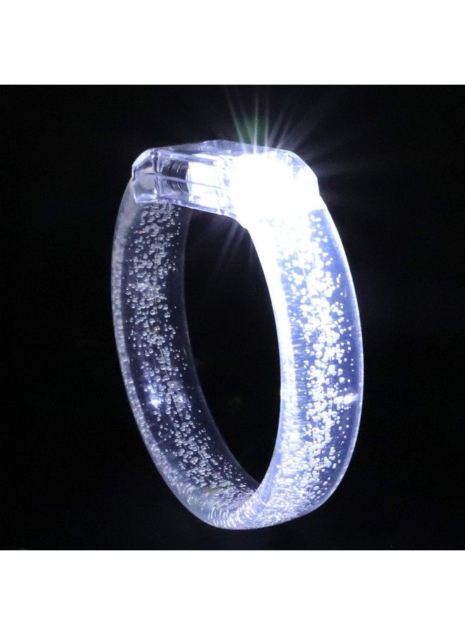 DAOKEY Led Light Up Bracelets White Glow Wristbands Party Favors Toys Supplies For Birthday Halloween Carnivals Parties Clear Case 12 Pack - Image 3