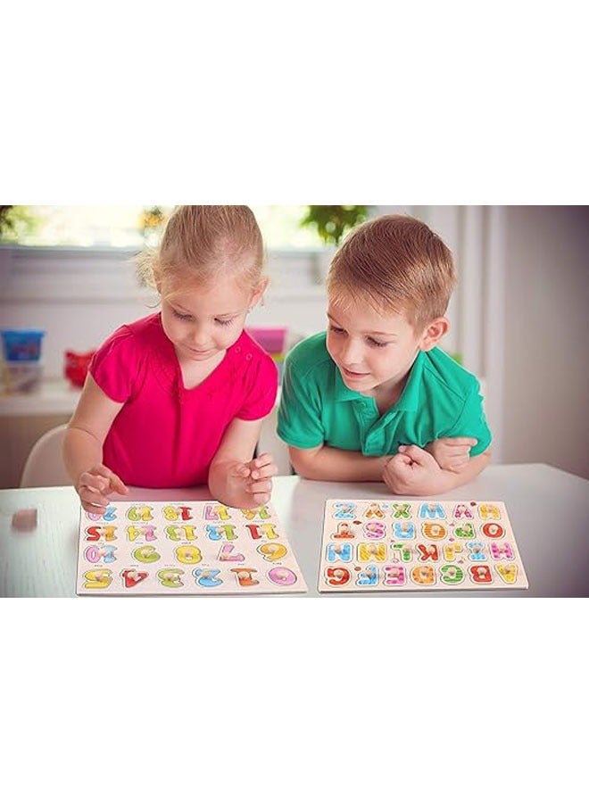 general Toys Wooden English Alphabet Learning Toys Kids Boys Girls Montessori Education Alphabet Wooden Games Vowel Puzzle Board Building Blocks for 2 3 4 year olds - Image 5
