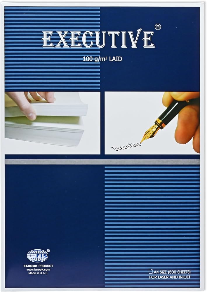 FIS® Executive Laid Paper, A4 Size(210x297mm), 100 GSM Thickness, 500 Pieces Sheets Per Box, Bluish White Color, Best for Laser and Inkjet Printer-FSPALD100LBL - Image 3