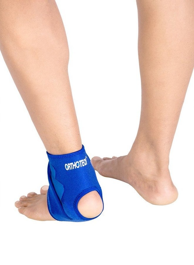 Orthotech Ankle Support with Straps, Free Size (Blue, OR-4111)