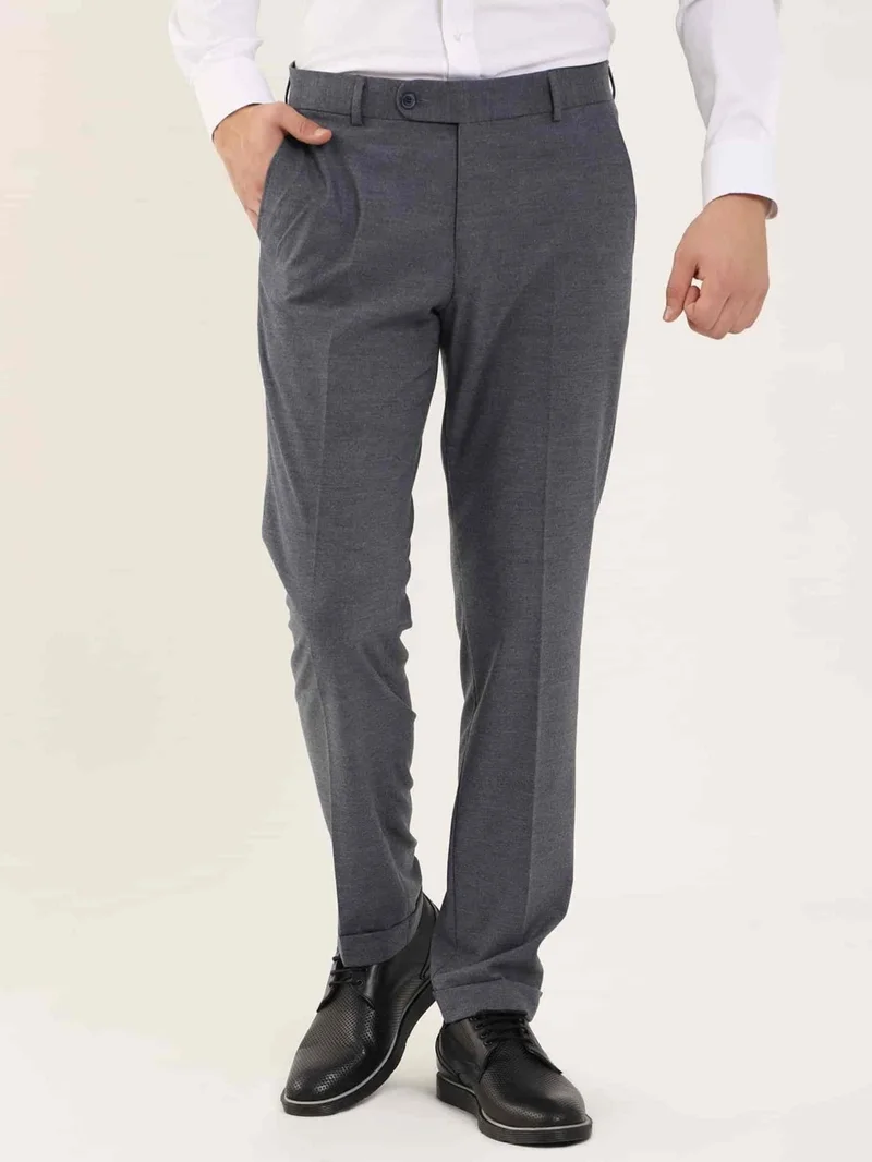 Dufy Indigo Men's Regular Fit Trousers