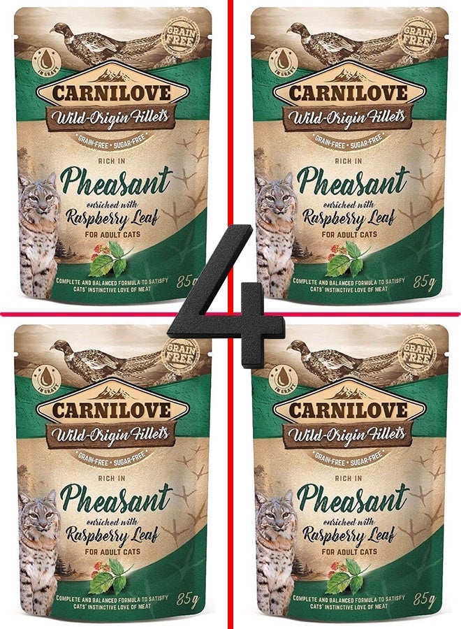 كارنيلوف طعام قطط كارنيلوف بنكهة الدراج والتوت -4 أكياس، حجم كل كيس 85 غرام - Image 1