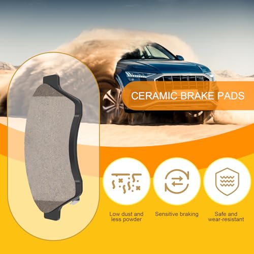 HYFTJYZ Ceramic Front Brake Pads Set Compatible with Chevrolet Cruze/Trax/Sonic/Orlando/Cruze/Volt,Buick Encore/Verano and Cadillac ATS,Automotive Replacement Brake Pads Front,Reliable Braking Power,No Noise - Image 2