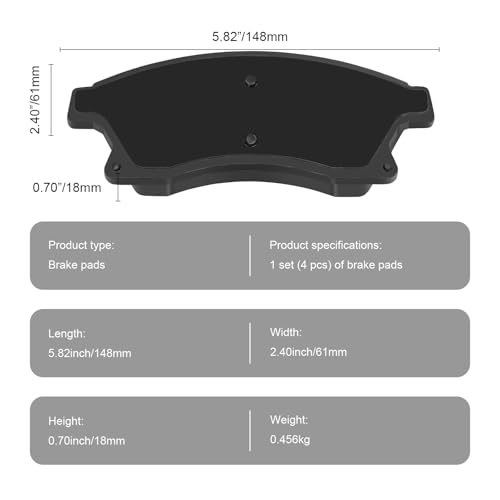 HYFTJYZ Ceramic Front Brake Pads Set Compatible with Chevrolet Cruze/Trax/Sonic/Orlando/Cruze/Volt,Buick Encore/Verano and Cadillac ATS,Automotive Replacement Brake Pads Front,Reliable Braking Power,No Noise - Image 5