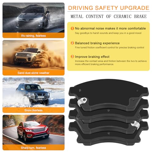 HYFTJYZ Ceramic Front Brake Pads Set Compatible with Chevrolet Cruze/Trax/Sonic/Orlando/Cruze/Volt,Buick Encore/Verano and Cadillac ATS,Automotive Replacement Brake Pads Front,Reliable Braking Power,No Noise - Image 4