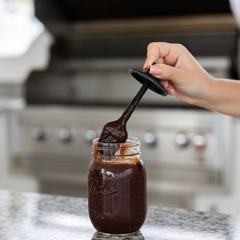 Jarware Silicone Black Basting Brush Lid For Regular Mouth Mason Jars - Image 2