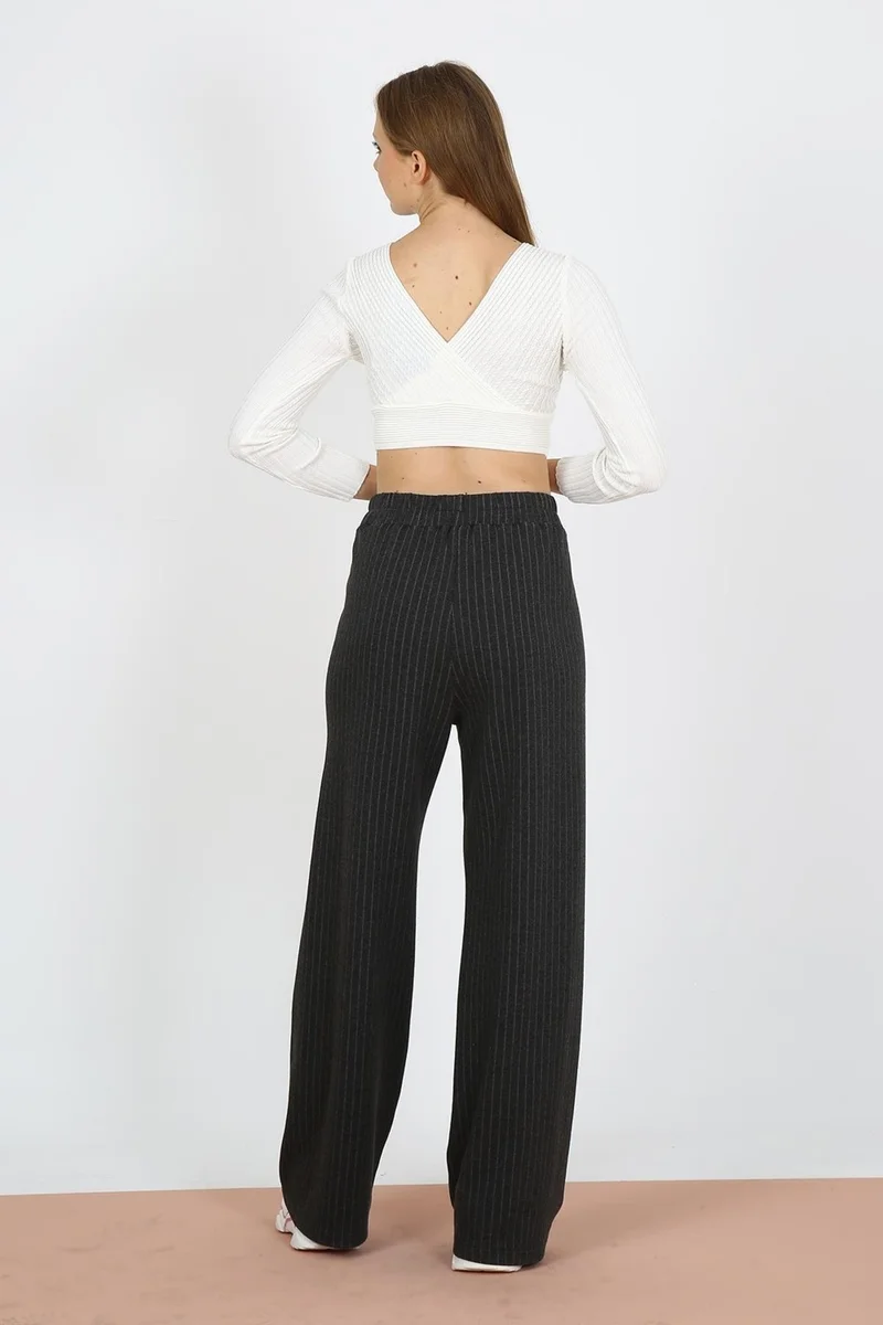 الكسندر جاردي Lycra High Waist Wide Leg Trousers (B21-12300)
