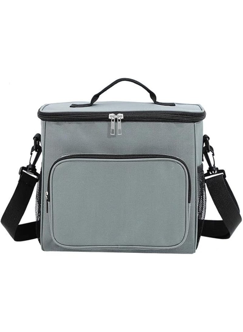 YelaJoy 12L Premium Lunch Boxes – Stylish Insulated Lunch Bags for Adults, Men & Women – 9.85x7.09x10.63inch High Capacity Lunch Cooler Bag for Work，Grey - Image 1