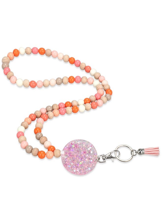 ABAMERICA ABAMERICA Beaded Teacher Lanyards for ID Badges and Keys, Cute Teacher Lanyards for Women with Keychain Design from USA  - Image 1