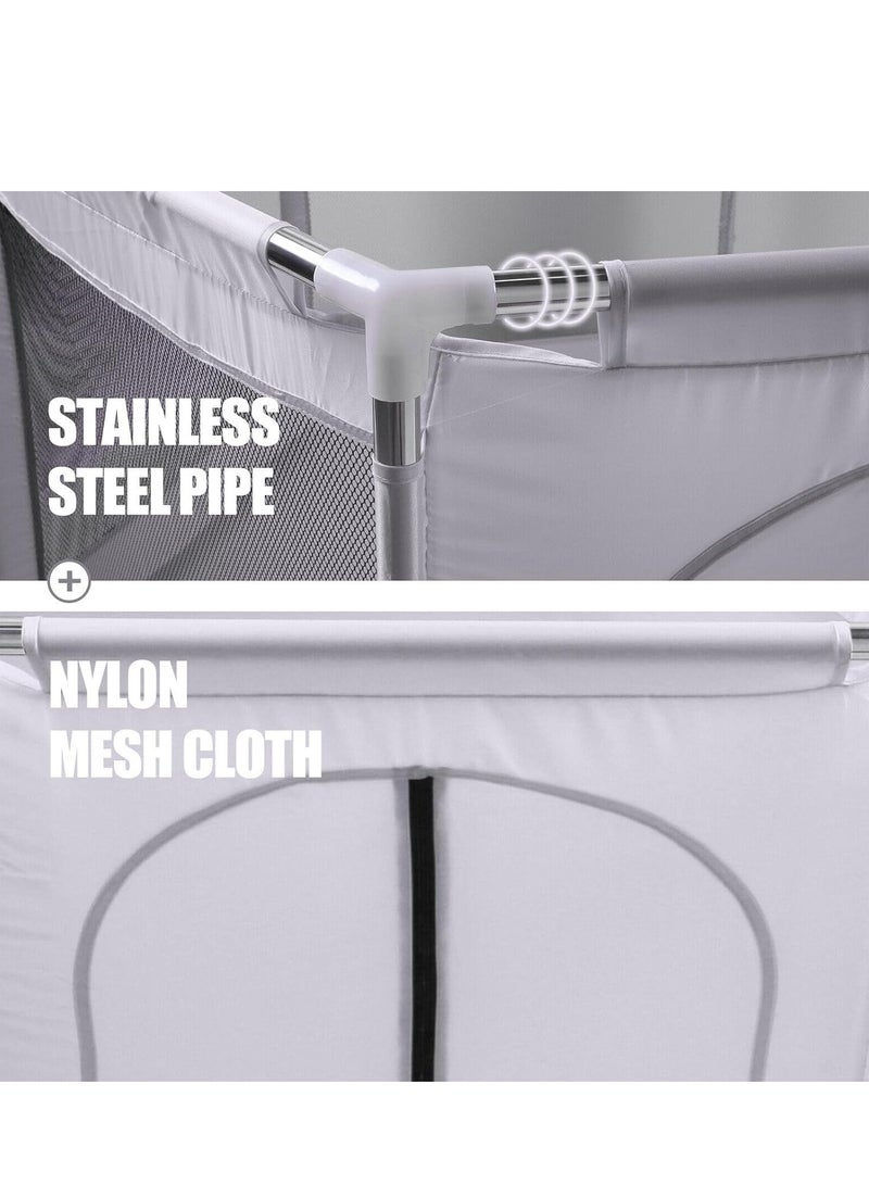 Foldable Baby Playpen with Basketball Hoop, Floor Mounted Activity Center, Provides Safety and Protection for Babies and Toddlers While Playing, Code 129 (128cm x 66.5cm x 70cm) Grey  - Image 3