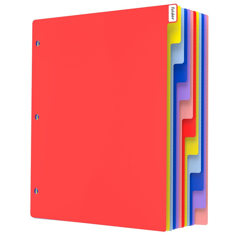 HABGP 12 Tab Dividers for 3 Ring Binder, 12 Pcs Multicolor 3 Ring Binder Dividers with Tabs, Page Folder Dividers, Plastic Tabbed File Dividers with Tabs, Three Ring Binder Index Dividers, 1 Set - Image 1