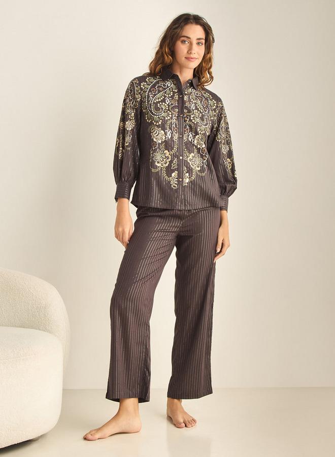 سبلاش فيڤ طقم بيجامة بطبعة بيزلي - Image 1