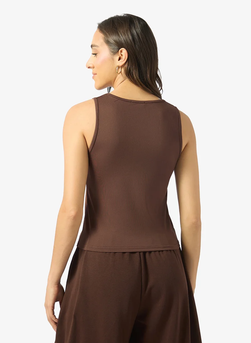 Ginger Basics Soft Polyamide Seamless Square Neck Vest