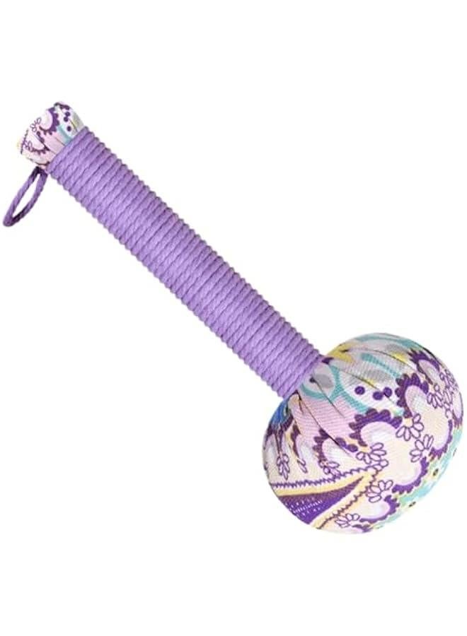 Generic Wormwood Massage Cane with Floral Pattern, 2Pcs 10.24in Massage Stick, Hanging Ring, Absorbent Non-Slip, Woven Massage Hammer for Body Relaxation  - Image 4