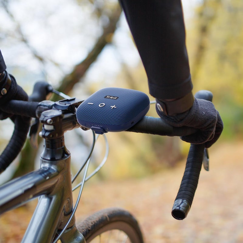 Tribit StormBox Micro 2 المحمولة مكبر صوت بلوتوث: 90dB صوت عالي عميق باس IP67 مقاوم للماء المدمج في حزام BT 5.3 مكبر صوت صغير ، 12H وقت اللعب في الهواء الطلق / التخييم / ركوب الدراجات ، 120ft بلوتوث نطاق (أزرق) - Image 5