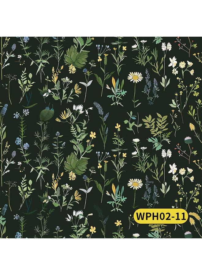 Bluejw Retro Plant Flower Wallpaper TV Background Wall High-end Furniture Stickers Refurb Stickers Thickened Wallpaper - Image 1