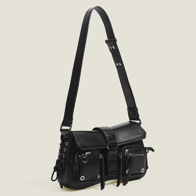 Texte Cool Girl Underarm Bag Bagel Bag Women'S New Niche Design Motorcar Bag Shoulder Bag Crossbody Bag - Image 3