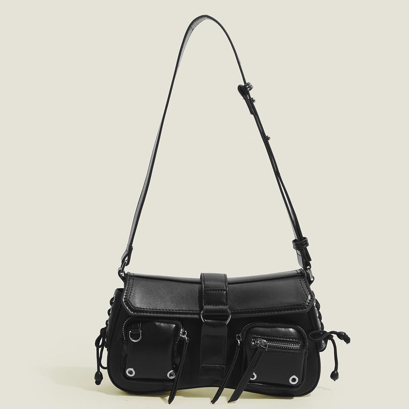 Texte Cool Girl Underarm Bag Bagel Bag Women'S New Niche Design Motorcar Bag Shoulder Bag Crossbody Bag - Image 5