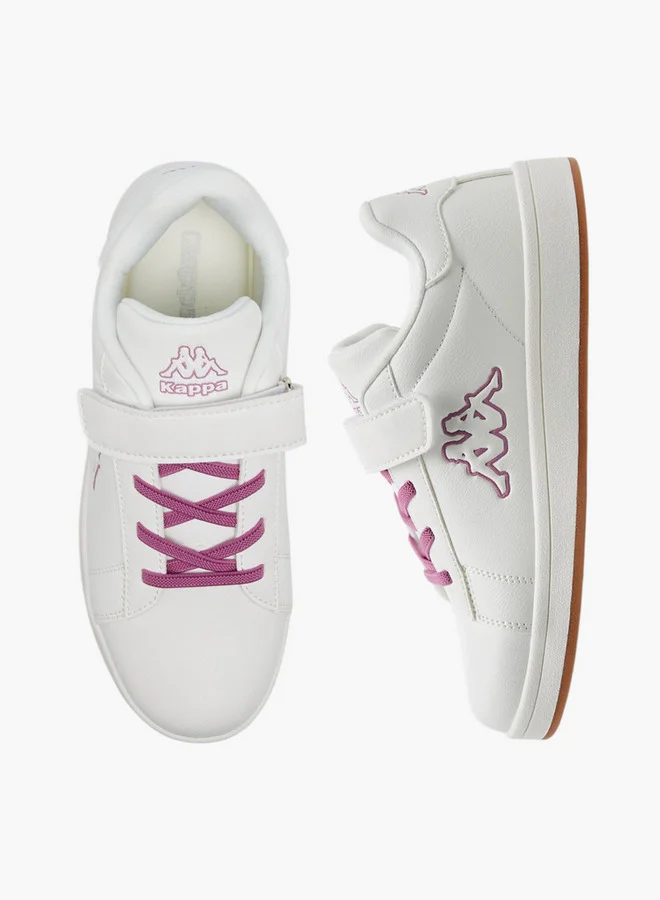 Kappa Girls' Logo Embossed Sneakers with Hook and Loop Closure