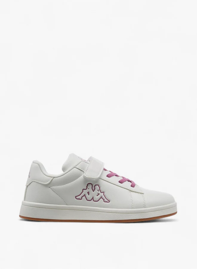 Kappa Girls' Logo Embossed Sneakers with Hook and Loop Closure