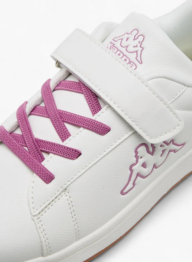 Kappa Girls' Logo Embossed Sneakers with Hook and Loop Closure