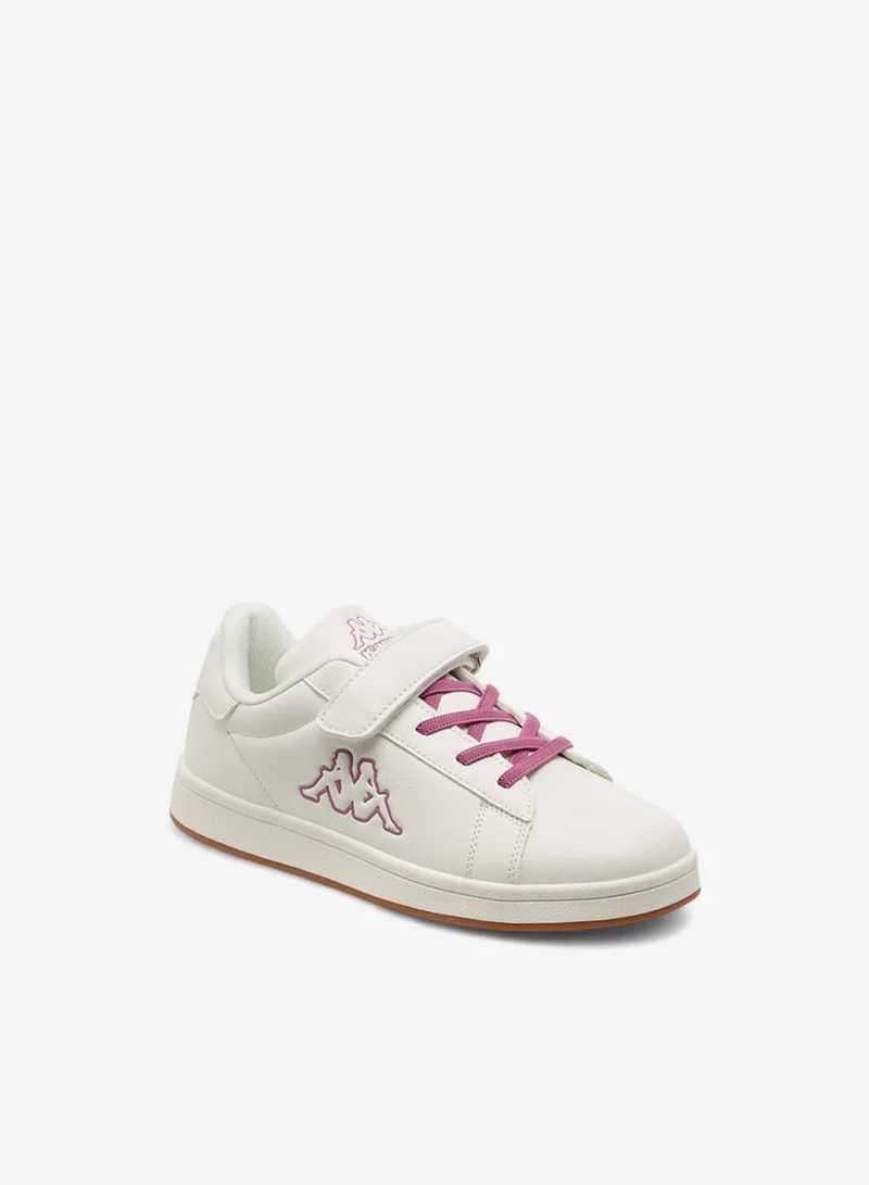 Kappa Girls' Logo Embossed Sneakers with Hook and Loop Closure