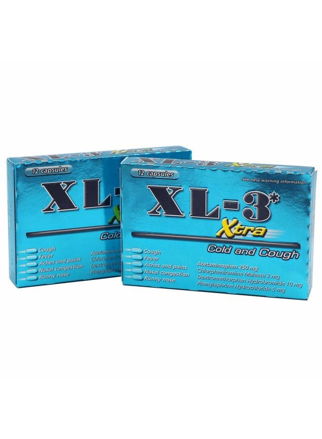 XL-3 Xtra Cold & Cough, Helps Relieve Cough and Cold Symptoms, 2-Pack, Boxes - Image 1