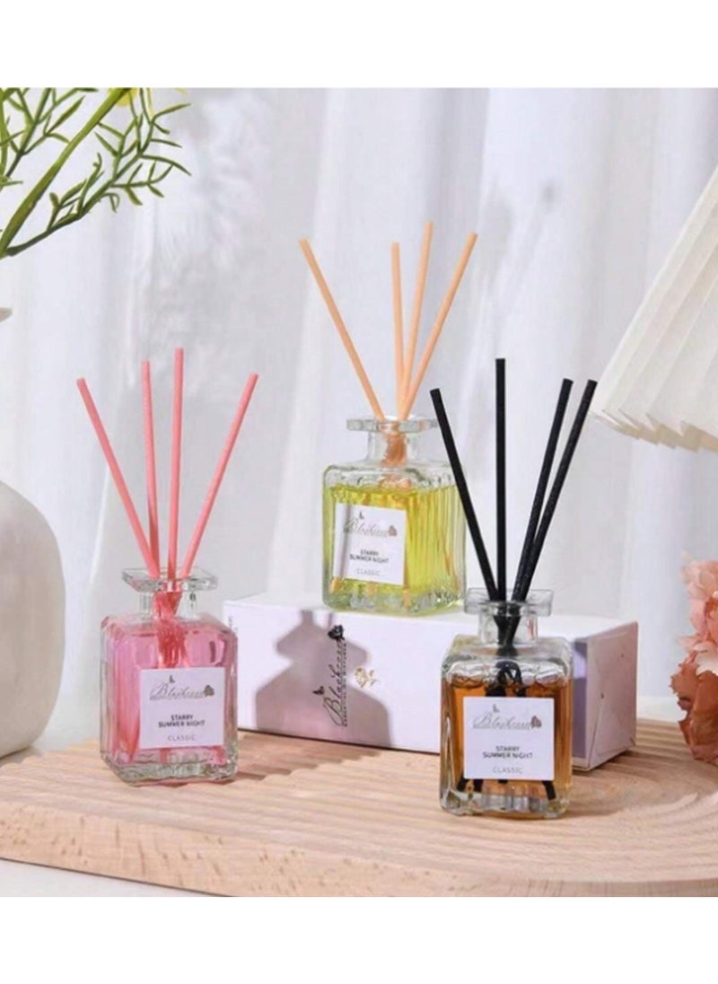 Blackwestin 50ml Essential Oil Diffuser Luxury Reed Diffuser Sticks Oil Aromatherapy Reed Rattan Stick Home Fragrance Starry Summer Night Classic (Starry Gold)  - Image 3