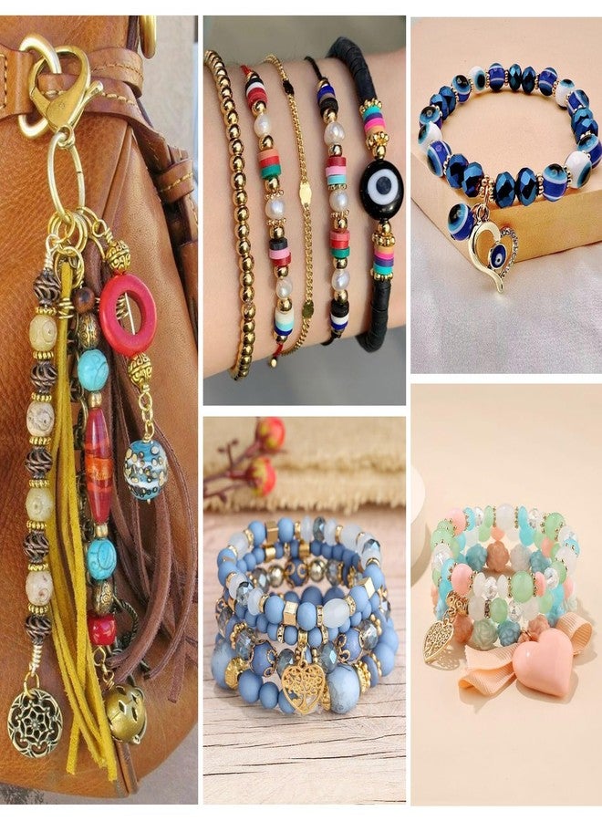 KISSITTY 100pcs Tibetan Style Antique Golden Donut Shape Spacer Beads Large Hole Metal Loose Beads Spacers 8x2.5mm with Hole 4mm for DIY Vintage Jewelry Making - Image 3